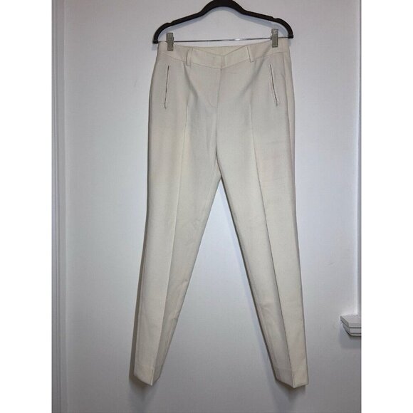 Akris Punto Womens Pants Size 8 Cream Pleated Trouser - Picture 2 of 13